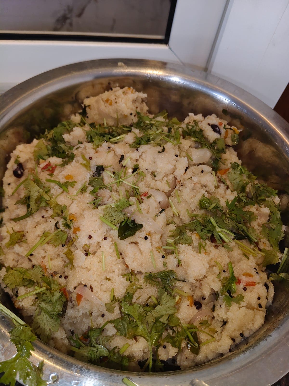 Vegetable upma served at Prince Deluxe PG For Boys